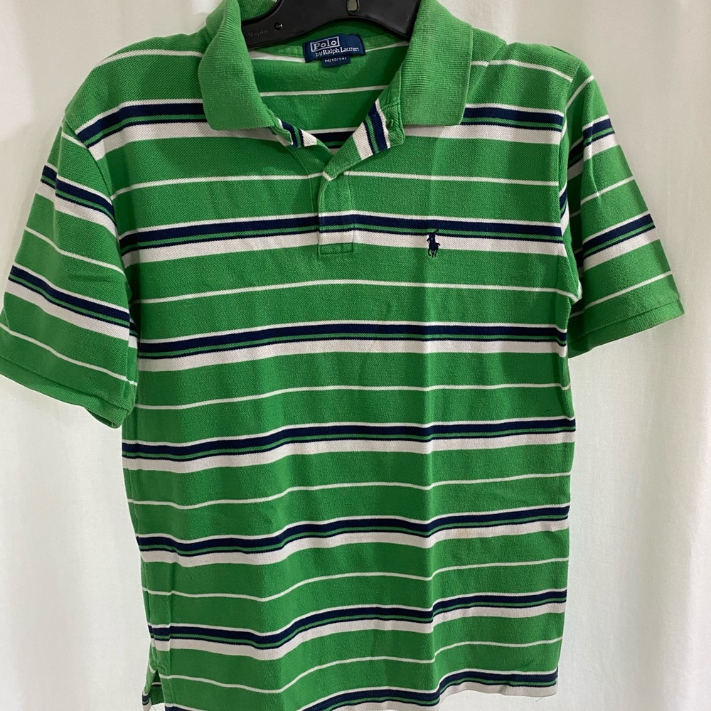 Youth Green/White/Blue Polo